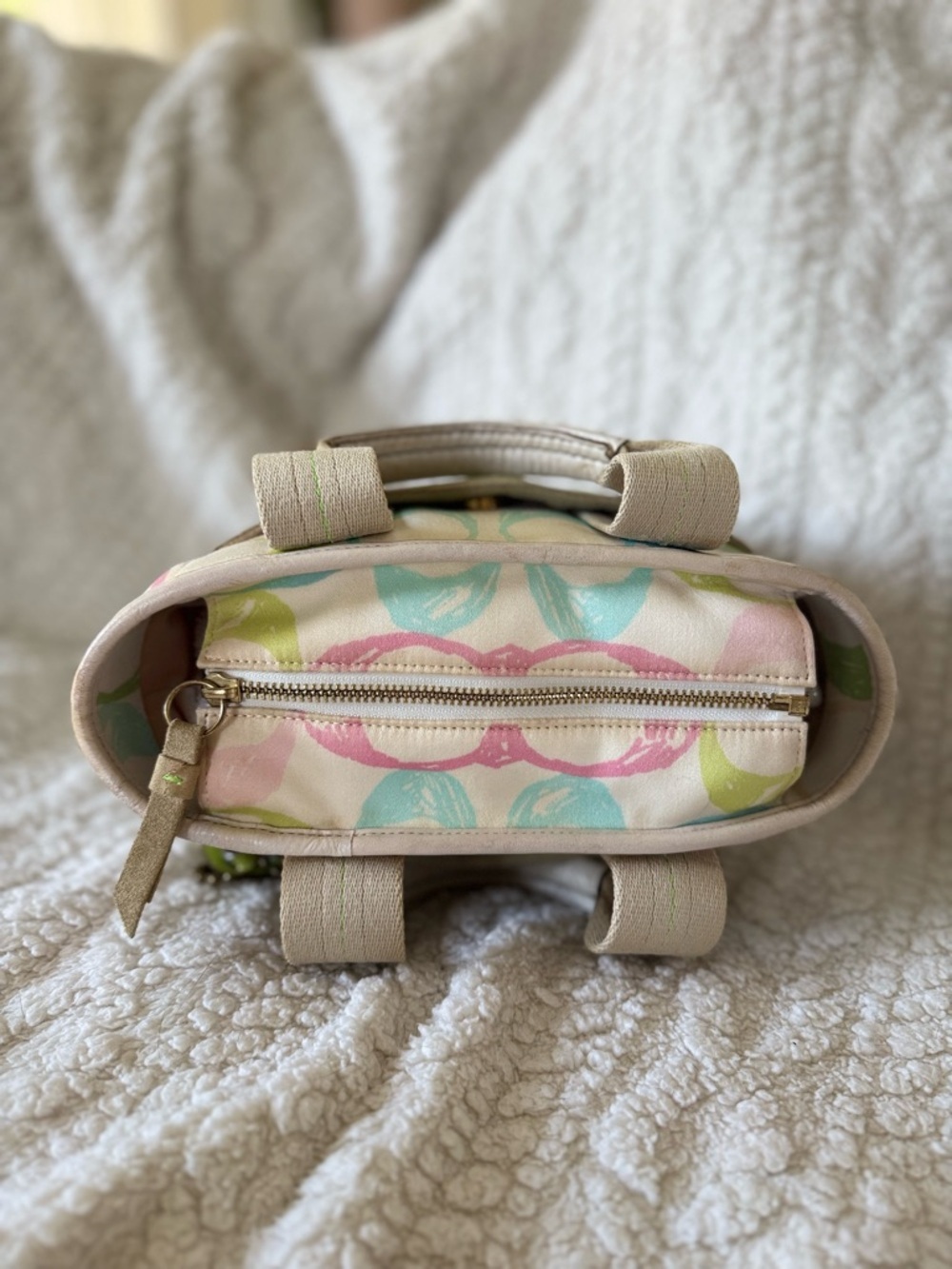 Y2K Vintage Coach Hampton Signature Multicolor Spring Pastel Scribble Mini Tote - Picture 8 of 14
